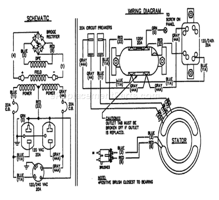 Page A Diagram and Parts List for 9830-1 G-Force Briggs and Stratton Generator
